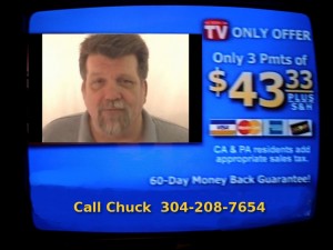 Chuck's infomercial screen Infomercial