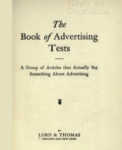 The Book of Advertising Tests