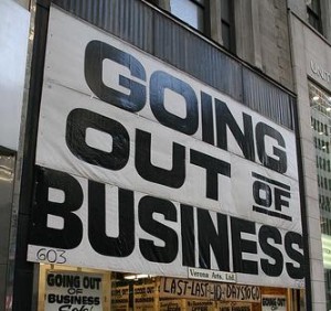 Out of Business Sign